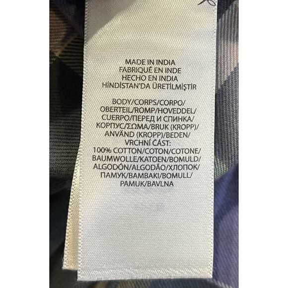 Lauren Ralph Lauren Plaid Shirt Womens Roll Tab Sleeve Flannel Purple Sz S EUC - Picture 7 of 8